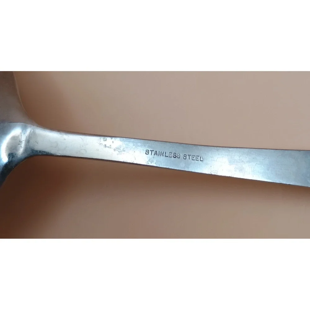 Vintage‎ Stainless Steel Double Spout Gravy Ladle Japan Etched Floral MCM Style